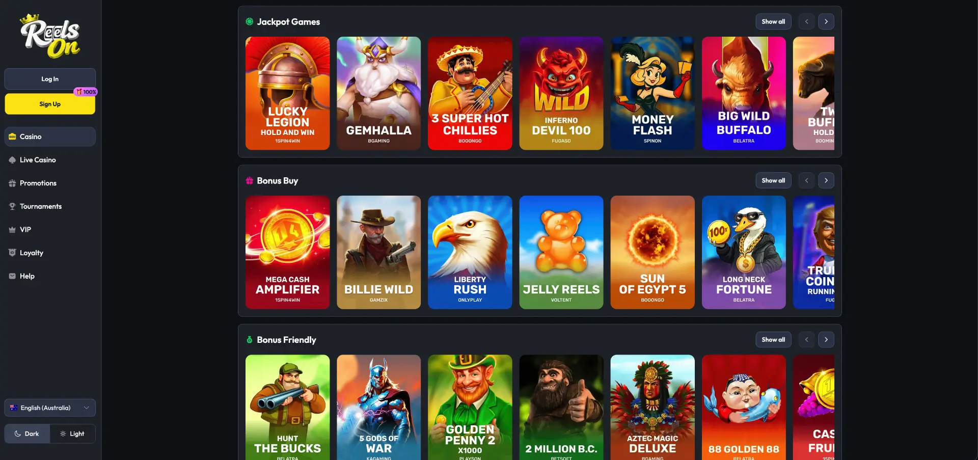 ReelsOn Casino withdrawal Australia payment methods AUD deposits and payouts